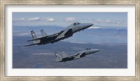 Two F-15 Eagles Training over Oregon Fine Art Print