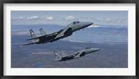 Two F-15 Eagles Training over Oregon Fine Art Print