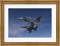 Two F-16's Manuever on Air-to-Air Training Mission Fine Art Print