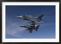 Two F-16's Manuever on Air-to-Air Training Mission Fine Art Print