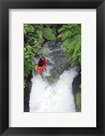 Kayak in Tutea's Falls, Okere River, New Zealand Fine Art Print