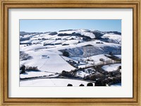 Winter snow near Invermay Research Centre, Taieri Plain, South Island, New Zealand Fine Art Print