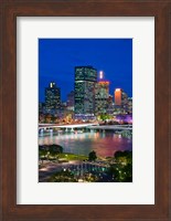 Australia, Queensland, Brisbane, City Skyline  at night Fine Art Print