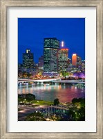 Australia, Queensland, Brisbane, City Skyline  at night Fine Art Print
