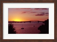 Auckland Harbour Bridge and Waitemata Harbour at Dusk, New Zealand Fine Art Print