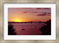 Auckland Harbour Bridge and Waitemata Harbour at Dusk, New Zealand Fine Art Print