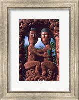 Native Maori, Wooden Tribal Statue, Maori Arts and Crafts Institute, New Zealand Fine Art Print