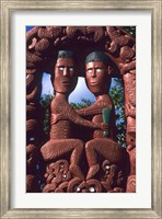 Native Maori, Wooden Tribal Statue, Maori Arts and Crafts Institute, New Zealand Fine Art Print