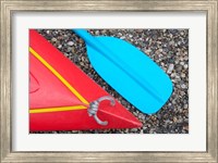 Detail of Red Kayak and Blue Paddle Fine Art Print