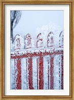 Frost on Gate, Mitchell's Cottage and Hoar Frost, Fruitlands, near Alexandra, Central Otago, South Island, New Zealand Fine Art Print