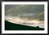 Misty Farmland near Martinborough, Wairarapa, North Island, New Zealand Fine Art Print