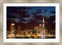 Auckland CBD, Skytower and Waitemata Harbor, North Island, New Zealand Fine Art Print