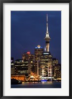 City skyline at night, Auckland CBD, North Island, New Zealand Fine Art Print