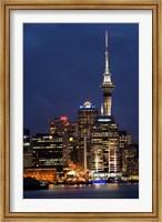 City skyline at night, Auckland CBD, North Island, New Zealand Fine Art Print