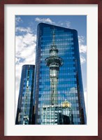 Reflection of Skytower in Office Building, Auckland, North Island, New Zealand Fine Art Print