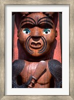 Maori Carving on Arataki Visitors Centre, Waitakere Ranges, Auckland Fine Art Print