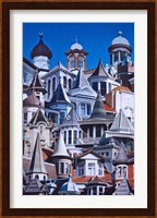 Turret Town, Montage of Turrets from Dunedin's Historical Buildings, New Zealand Fine Art Print