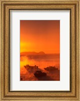 New Zealand, Fishing Boats at sunrise, Stewart Island Fine Art Print