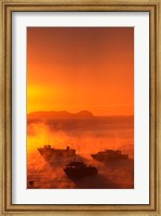 New Zealand, Fishing Boats at sunrise, Stewart Island Fine Art Print