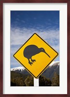 New Zealand, South Island, Road Sign, St Arnaud Range Fine Art Print