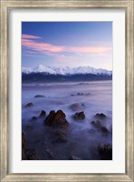 New Zealand, South Island, Seaward Kaikoura Range, Waves Fine Art Print