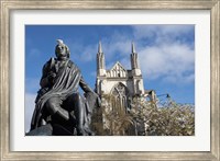 Robert Burns Statue, and St Paul's Cathedral, Octagon, Dunedin, South Island, New Zealand Fine Art Print