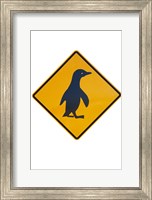 Penguin Warning Sign, New Zealand Fine Art Print