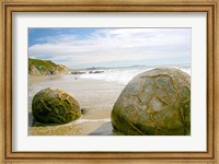 Koekohe Beach, New Zealand, Moeraki boulders, rocks Fine Art Print