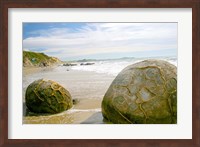 Koekohe Beach, New Zealand, Moeraki boulders, rocks Fine Art Print