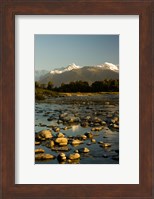 New Zealand, Mt Tasman, Mt Cook, Clearwater River Fine Art Print