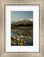 New Zealand, Mt Tasman, Mt Cook, Clearwater River Fine Art Print