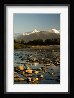 New Zealand, Mt Tasman, Mt Cook, Clearwater River Fine Art Print