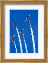 Aerobatic display by North American Harvards, or T-6 Texans, or SNJ, Airshow Fine Art Print