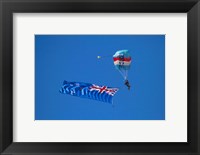 RNZAF Sky Diving, New Zealand flag, Warbirds over Wanaka, South Island New Zealand Fine Art Print