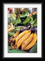 Fresh bananas at the local market in St John's, Antigua Fine Art Print
