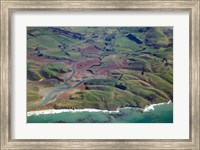 Pleasant River, near Palmerston, East Otago, South Island, New Zealand - aerial Fine Art Print