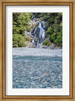 New Zealand, South Island, Mt Aspiring National Park, Fan Tail Falls Fine Art Print