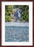 New Zealand, South Island, Mt Aspiring National Park, Fan Tail Falls Fine Art Print