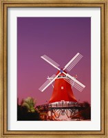 The Mill Resort against pink sky, Oranjestad, Aruba Fine Art Print