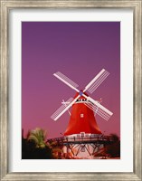 The Mill Resort against pink sky, Oranjestad, Aruba Fine Art Print