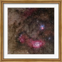 Lagoon Nebula and Trifid Nebula in Sagittarius Fine Art Print