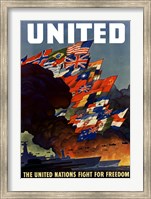 United (War Propoganda Poster) Fine Art Print