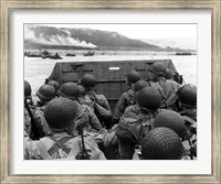 American troops in Landing Craft Fine Art Print