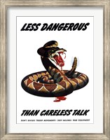 Less Dangerous (War Propoganda Snake Poster) Fine Art Print