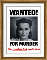 Wanted, Careless Talk Costs Lives Fine Art Print