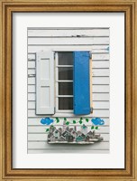 Beach House Blue shutters, Loyalist Cays, Bahamas, Caribbean Fine Art Print