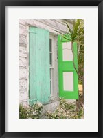 Beach House Green shutters, Loyalist Cays, Bahamas, Caribbean Fine Art Print