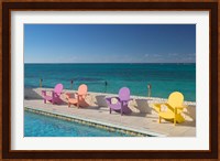 Colorful Pool Chairs at Compass Point Resort, Gambier, Bahamas, Caribbean Fine Art Print