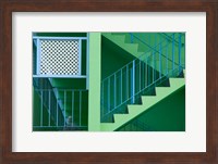 Hotel Staircase (horizontal), Rockley Beach, Barbados Fine Art Print