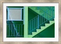 Hotel Staircase (horizontal), Rockley Beach, Barbados Fine Art Print